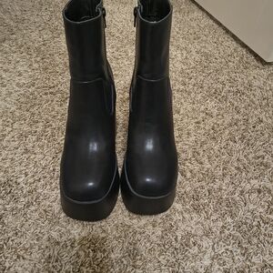 Urban Outfitters Black Platform Heeled Boots